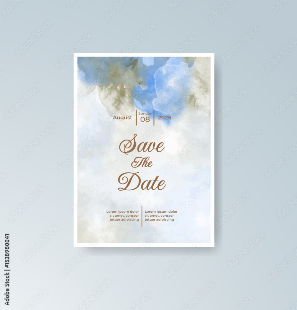 Wedding invitation with abstract watercolor background Wedding invitation with abstract watercolor background