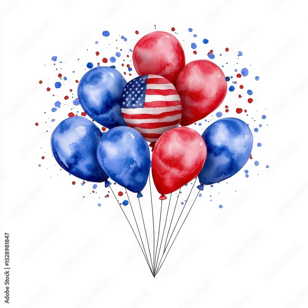 custom made wallpaper toronto digital4th of July big bow ribbon watercolor clipart illustration with isolated background. Patriotic july celebration festive decoration image a vibrant watercolor painting of a large bow