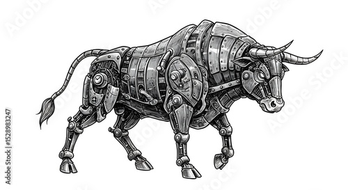 bull isolated on white background