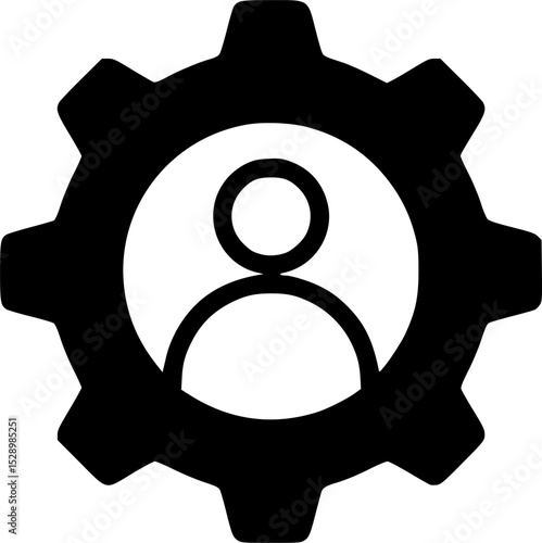 Access Management Glyph Icon Representing User Authorization, Security Control, and Digital Identity Management Systems