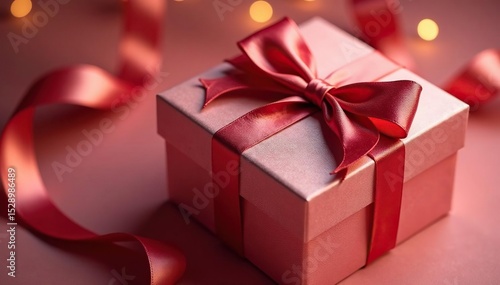 Wallpaper Mural Opulent gift box, luxurious satin bow, soft lighting , macro, silk Torontodigital.ca