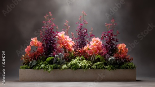 Wallpaper Mural Stunning Flowerbed Arrangement with Perfect Symmetry and Vibrant Colors for Commercial Use Torontodigital.ca