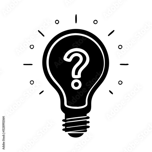 Black light bulb icon isolate 