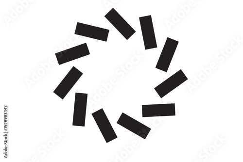 シンプルな白黒の回転型グラフィック素材