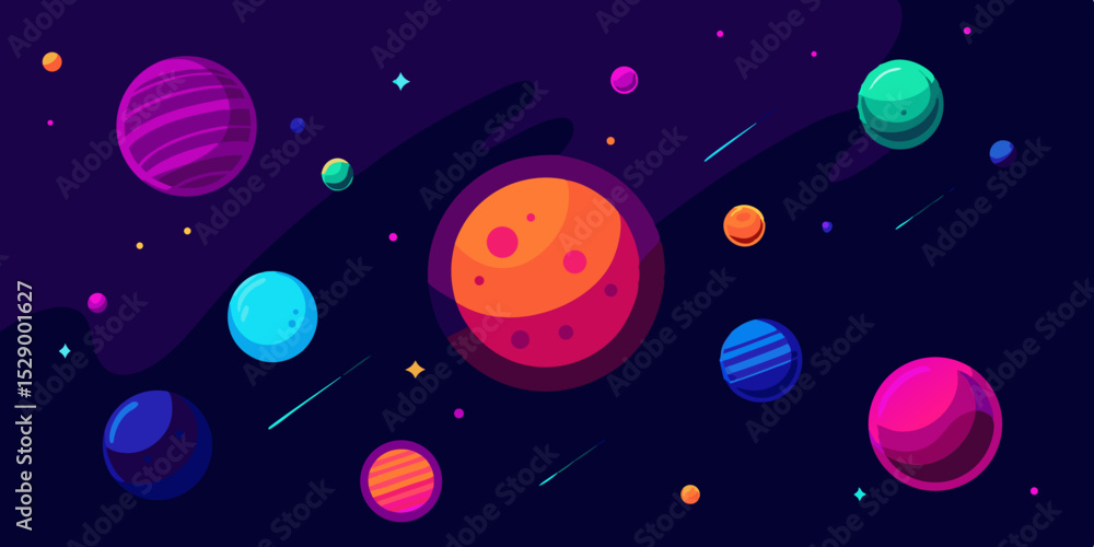 Vibrant Glowing Universe Art Featuring Dynamic Planetary Clouds Vector Illustration Background Vibrant Glowing Universe Art Featuring Dynamic Planetary Clouds Vector Illustration Background