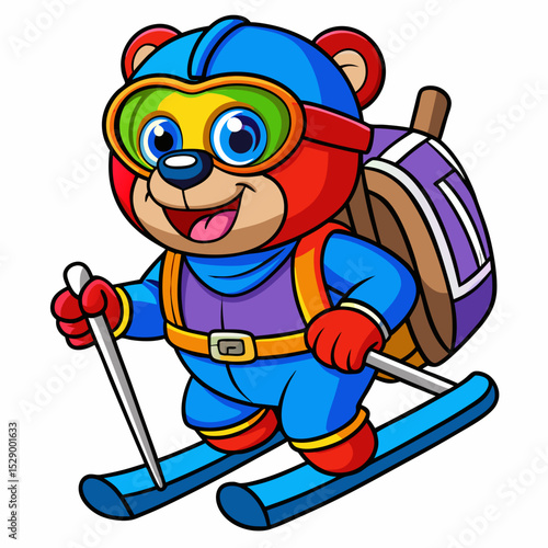 cartoon skiing skier