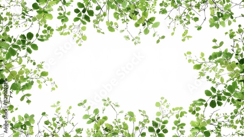 Botanical Fringe: Elegant Green Leaf Plant Border Background Images – Lush Ivy Trails, Delicate Fern Edges, Tropical Palm Fringes, and Organic Leafy Borders in Natural Textures for Stationery