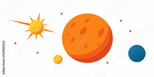 Dynamic Rocket Ship Soaring Past a Glowing Gas Giant in Deep Space Vector Illustration Background