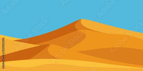 Expansive Sand Dune Landscape Background with Rolling Hills of Sand Vector Illustration