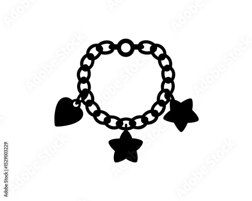 creative details Outline silhouette Charm Bracelet Icon vector