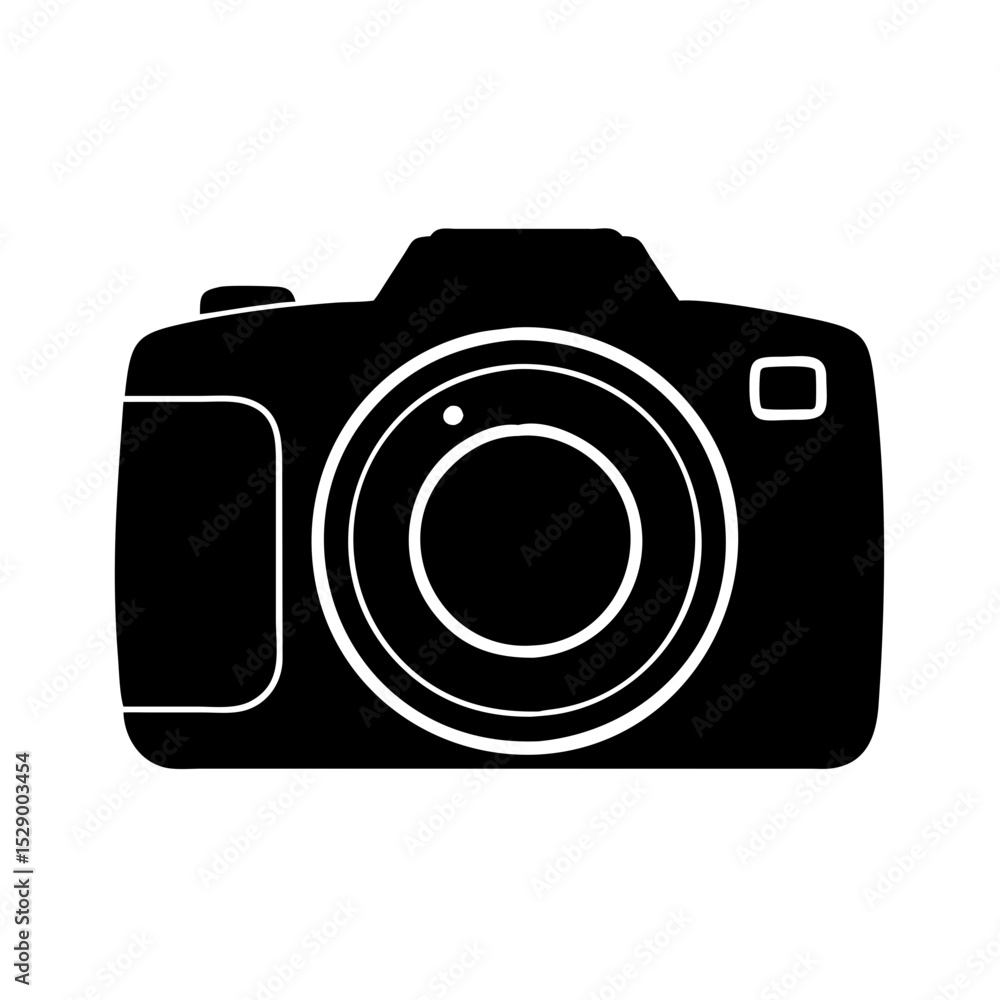 Black camera icon isolate on white background Black camera icon isolate on white background