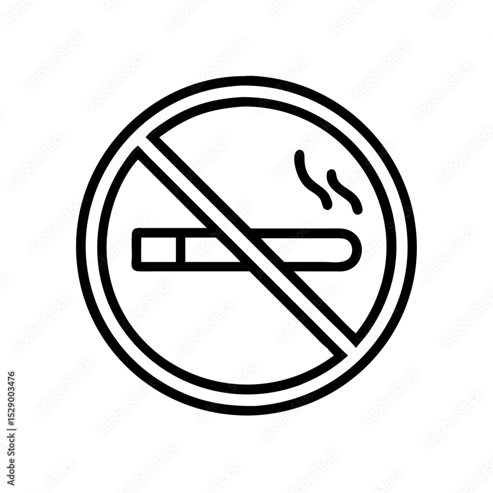 Black don't smoke symbol isolated icon Black don't smoke symbol isolated icon