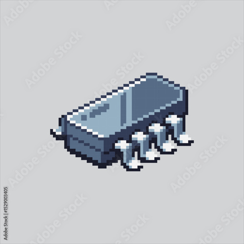Pixel art illustration Computer Chip. Pixelated chip processor. computer chip processor Icon pixelated for the pixel art game and icon for website and video game. old school retro.
