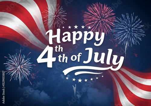 Happy 4th of July Fireworks Celebration Design