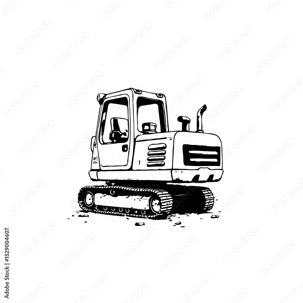 Naklejka premium Illustration of construction crawler excavator isolated on white background