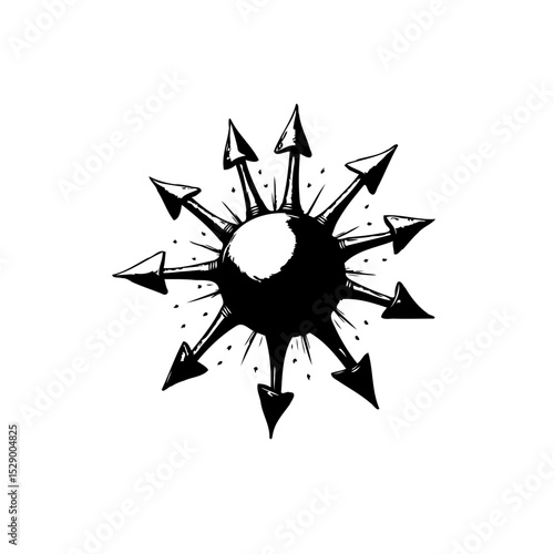 Chaos Star: A symbol of multifaceted directions and disruptive energy in graphic art