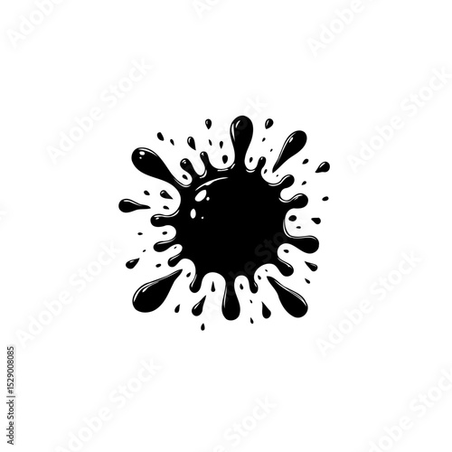 Elegant Black Ink Splatter Design for Modern Branding and Creative Projects