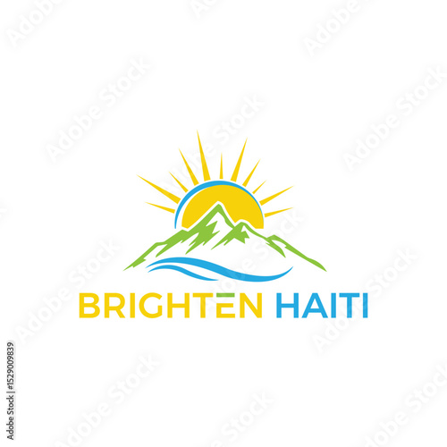 Brighten Haiti logo featuring warm, vibrant colors with sun or light rays symbolizing hope, growth, and positive change. Ideal for nonprofits or community projects focused on uplifting Haiti.
