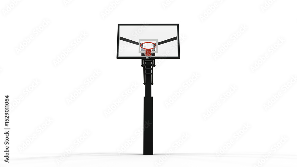 Professional basketball hoop - 3D rendering on transparent background - front view Professional basketball hoop - 3D rendering on transparent background - front view