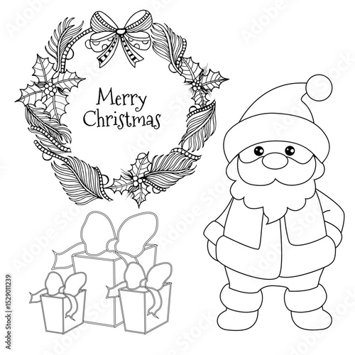 Cute Santa Claus Cartoon Character Greeting for Christmas