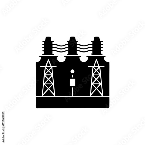 creative details electric substation icon vector illustration	
