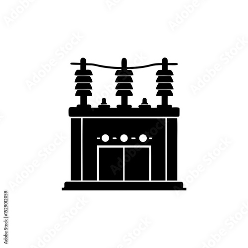 creative details electric substation icon vector illustration	