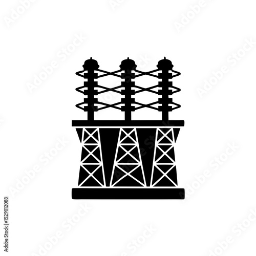 creative details electric substation icon vector illustration	
