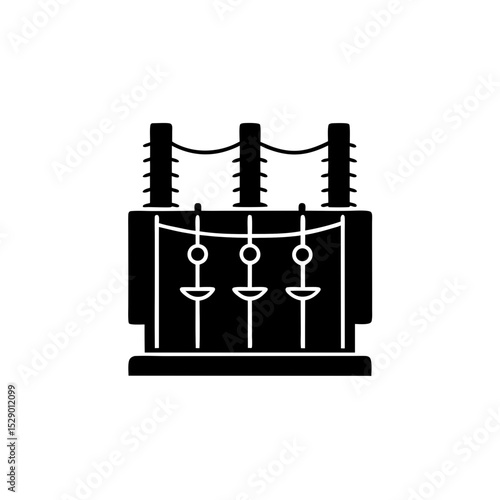 creative details electric substation icon vector illustration	