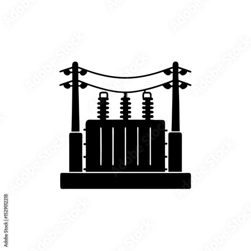 creative details electric substation icon vector illustration	