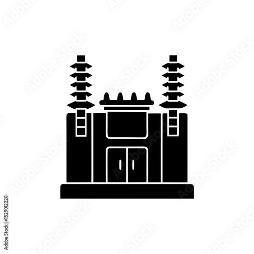 creative details electric substation icon vector illustration	