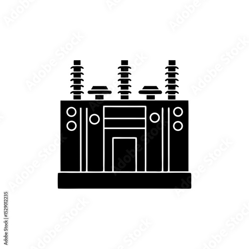 creative details electric substation icon vector illustration	