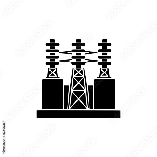creative details electric substation icon vector illustration	