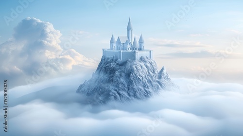 Wallpaper Mural Spirituality Ancient monastery on a mountain peak, surrounded by clouds and mystery. Torontodigital.ca