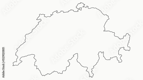 Outline Map of Switzerland A Simple, Clean Vector Illustration