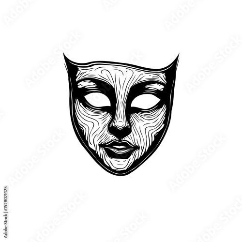 Intriguing theatrical mask artwork unveiling the play of drama and artistic expression
