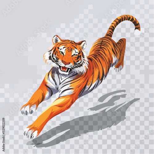 ジャンプする虎のベクターイラスト素材