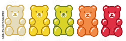 set of jelly bear vector