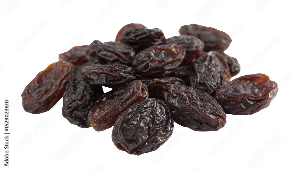 Stock photo of healthy dried raisins for snacks and baking ingredient on isolated black background Stock photo of healthy dried raisins for snacks and baking ingredient on isolated black background