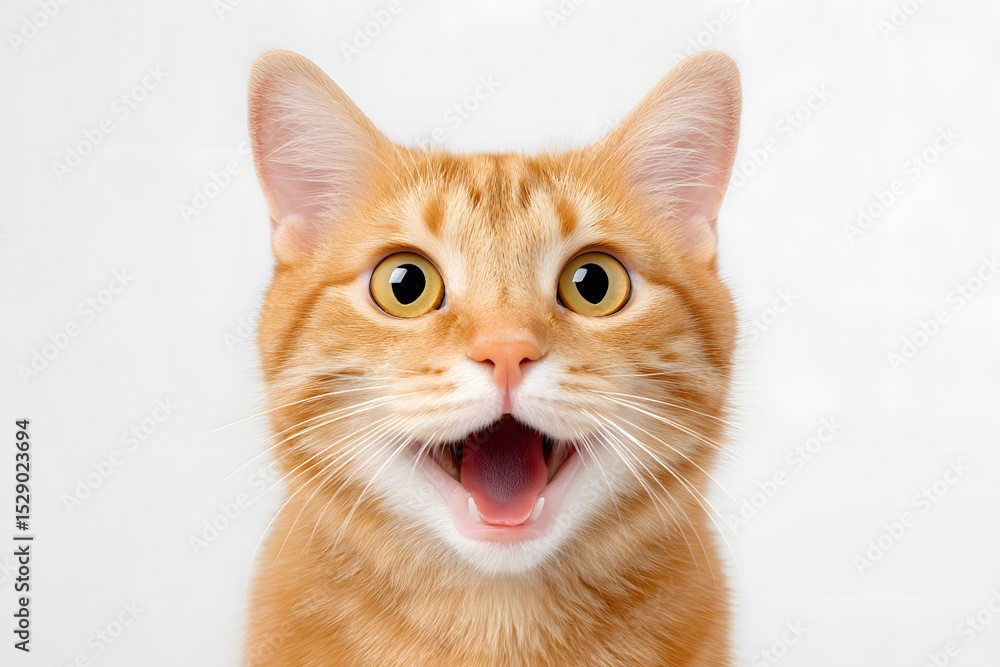 Close-up Portrait of Surprised Orange Tabby Cat Close-up Portrait of Surprised Orange Tabby Cat