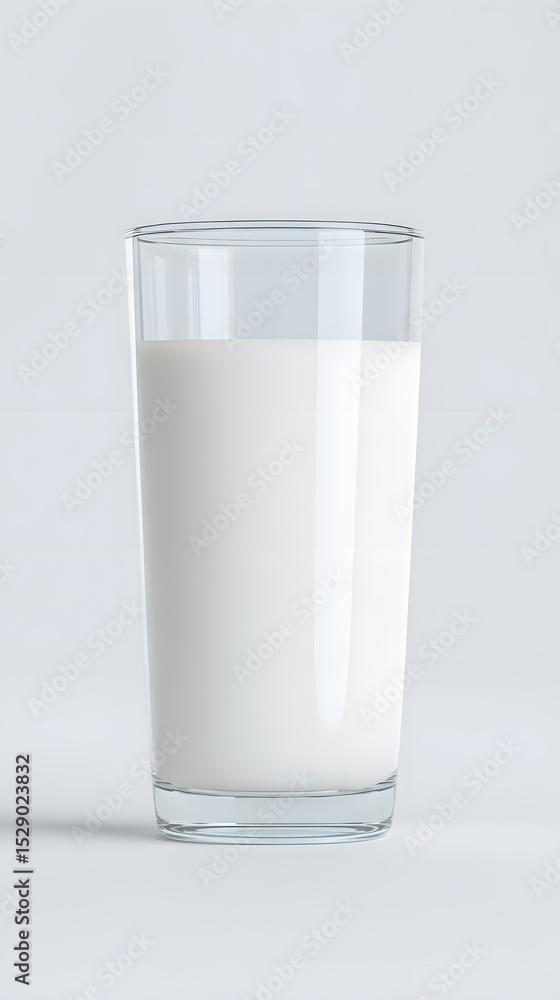 Glass of Fresh Milk Beverage Isolated On White Glass of Fresh Milk Beverage Isolated On White