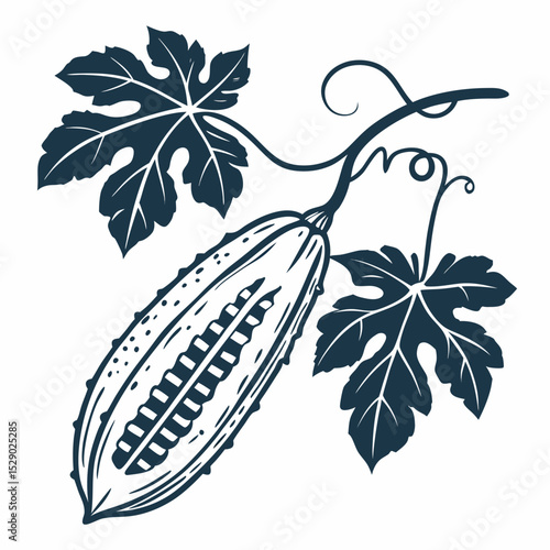 bitter melon with leaves