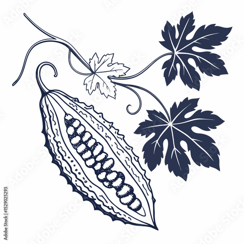black and white bitter gourd
