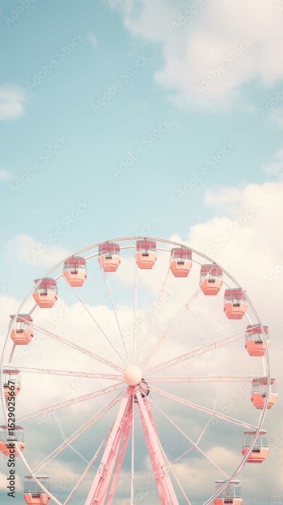 Fototapeta premium Ferris wheel cloud fun sky.