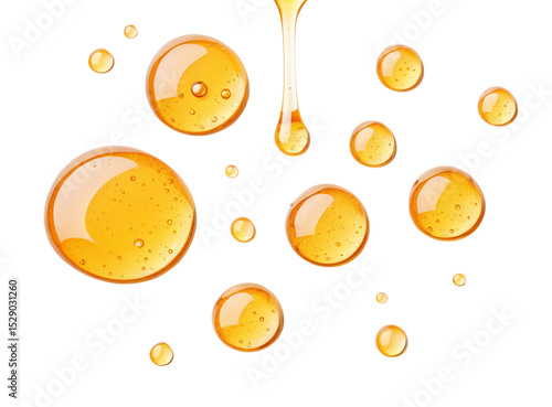 Golden honey drops on black background for healthy food and sweet dessert products and natural ingredients