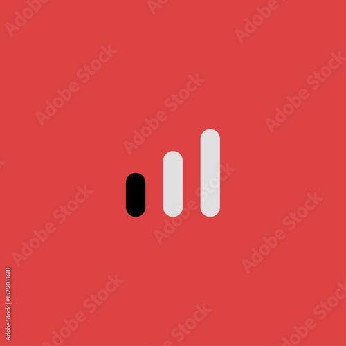 Poor network signal bar icon logo flat vector design