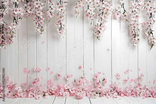 pink flowers on a wooden background