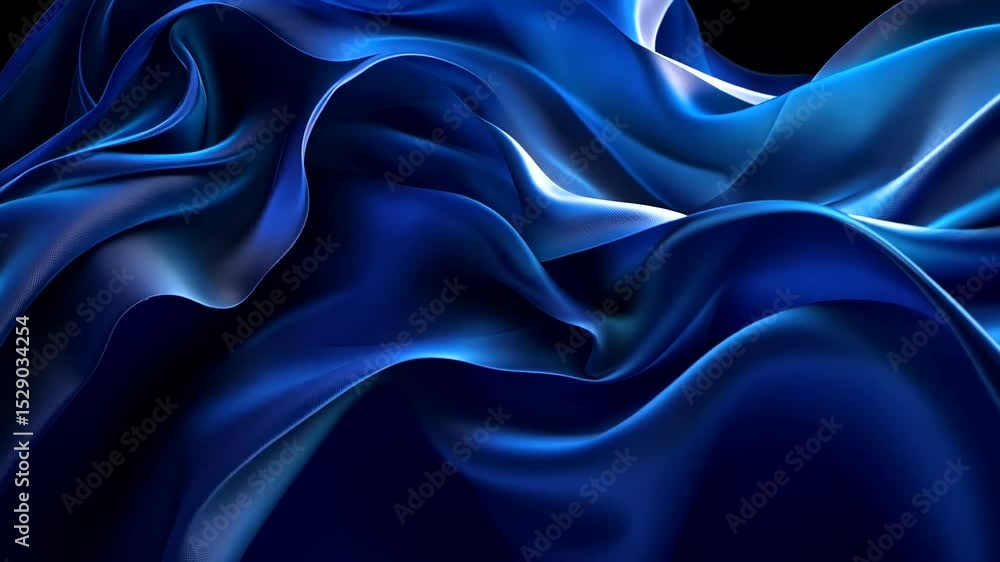 Graceful Flowing Blue Fabric in Motion Graceful Flowing Blue Fabric in Motion