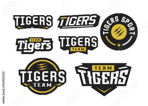 Set of tiger logos. Sports logo