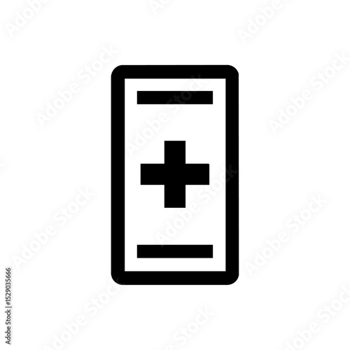 Black quarantine door sign with cross icon in minimal design. Medical alert vector showing isolation warning label.



