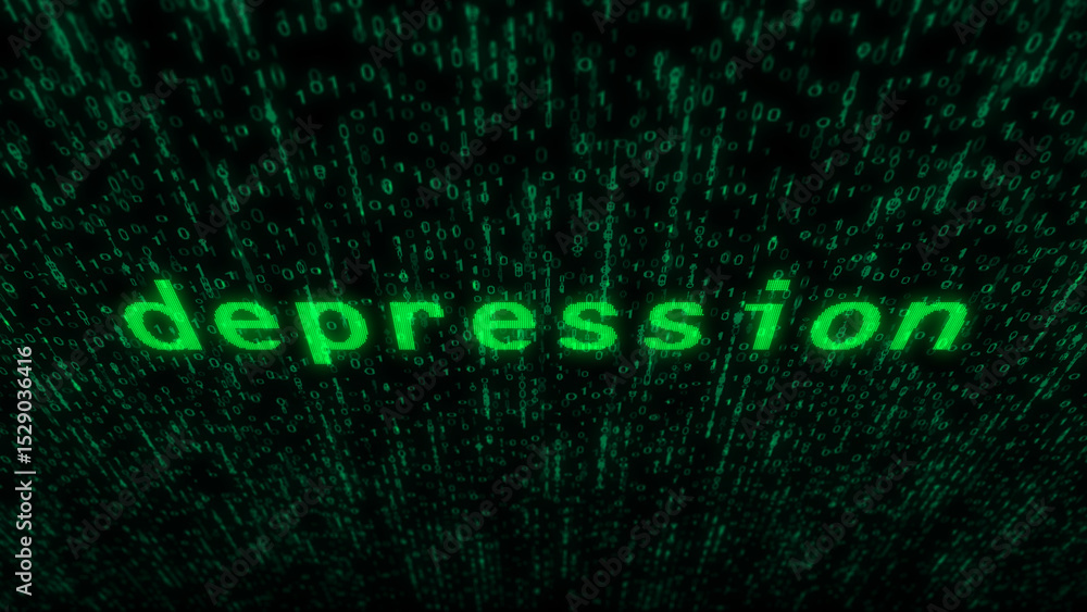 Depression mental health crisis text typing on display screen Depression mental health crisis text typing on display screen